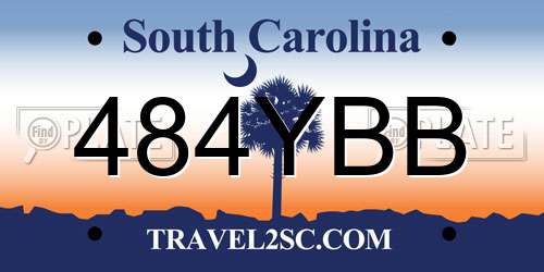484YBB South Carolina License Plate