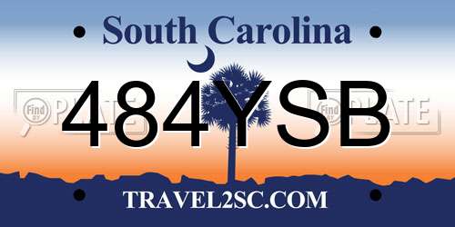 484YSB South Carolina License Plate