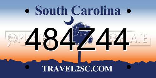 484Z44 South Carolina License Plate