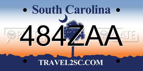 484ZAA South Carolina License Plate