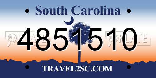4851510 South Carolina License Plate