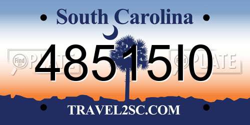 48515I0 South Carolina License Plate