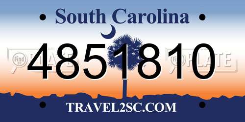 4851810 South Carolina License Plate