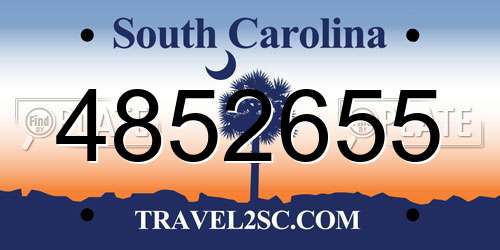 4852655 South Carolina License Plate
