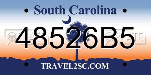 48526B5 South Carolina License Plate