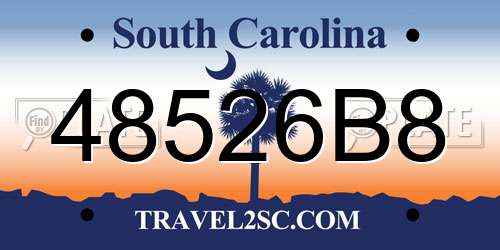 48526B8 South Carolina License Plate