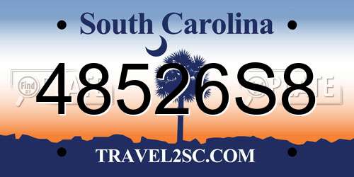 48526S8 South Carolina License Plate