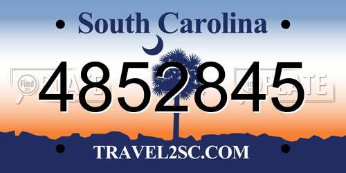 4852845 South Carolina License Plate