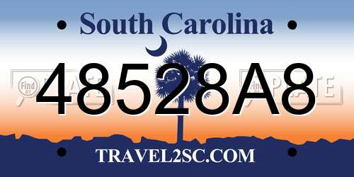 48528A8 South Carolina License Plate
