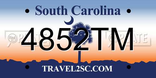 4852TM South Carolina License Plate