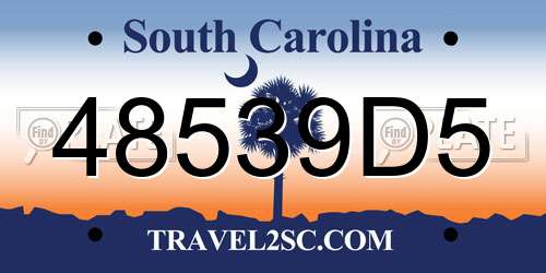 48539D5 South Carolina License Plate