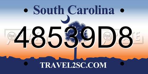 48539D8 South Carolina License Plate