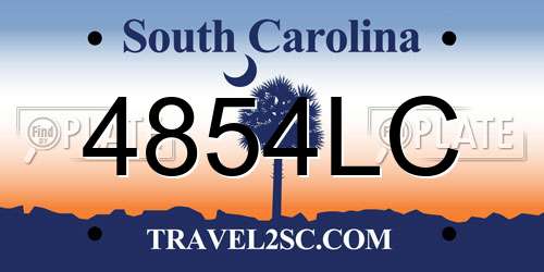 4854LC South Carolina License Plate
