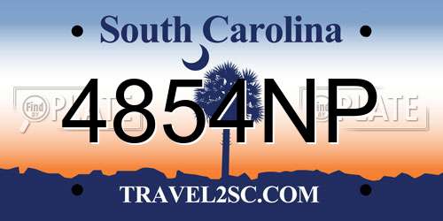 4854NP South Carolina License Plate