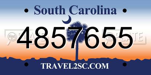 4857655 South Carolina License Plate