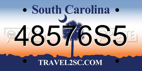 48576S5 South Carolina License Plate