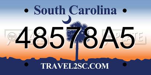 48578A5 South Carolina License Plate
