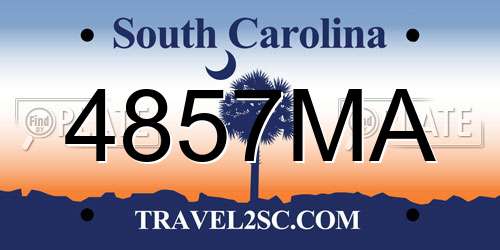 4857MA South Carolina License Plate