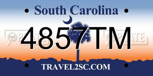 4857TM South Carolina License Plate