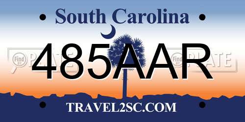485AAR South Carolina License Plate