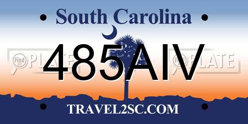 485AIV South Carolina License Plate