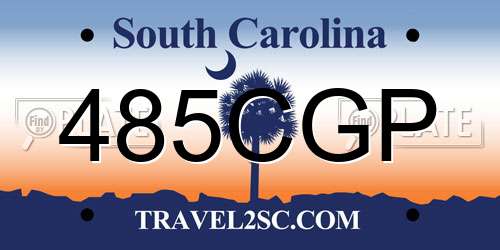 485CGP South Carolina License Plate
