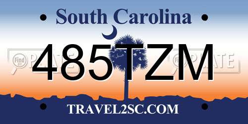 485TZM South Carolina License Plate