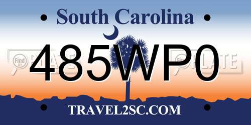 485WP0 South Carolina License Plate