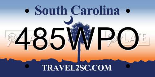 485WPO South Carolina License Plate