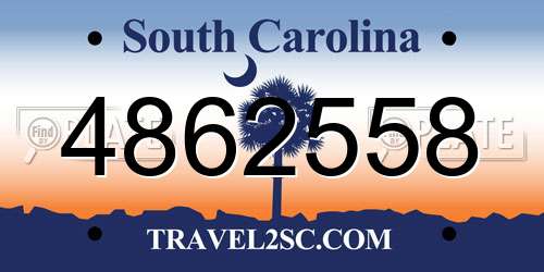 4862558 South Carolina License Plate