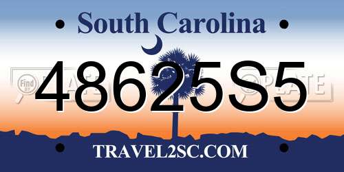 48625S5 South Carolina License Plate