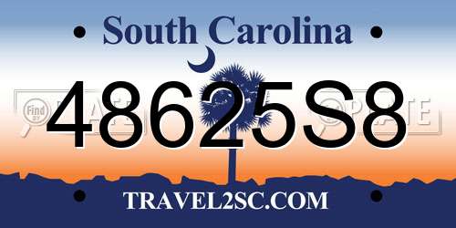 48625S8 South Carolina License Plate