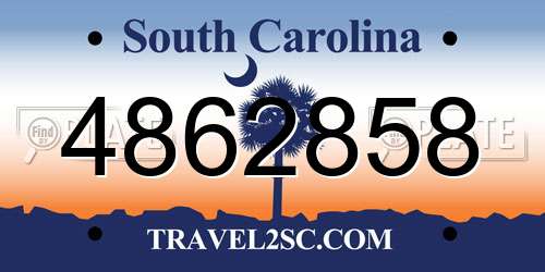 4862858 South Carolina License Plate