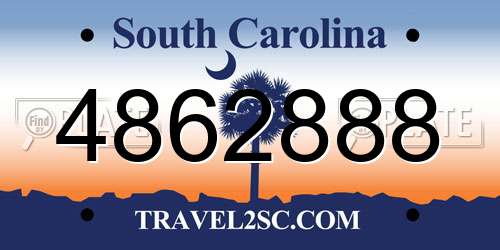 4862888 South Carolina License Plate