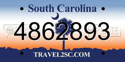 4862893 South Carolina License Plate