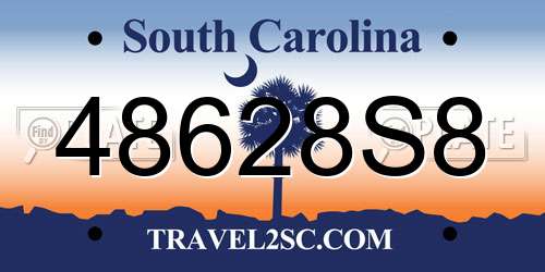 48628S8 South Carolina License Plate