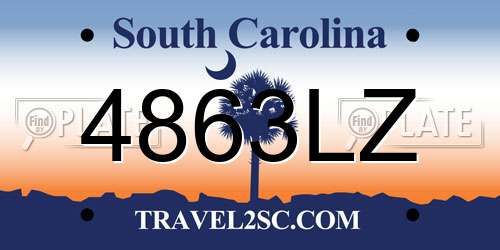 4863LZ South Carolina License Plate