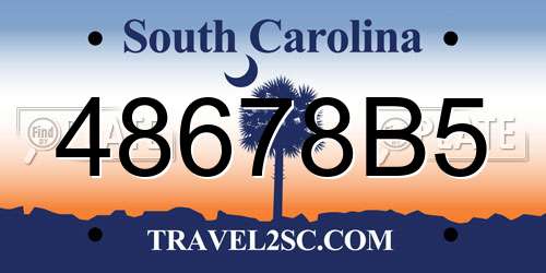 48678B5 South Carolina License Plate