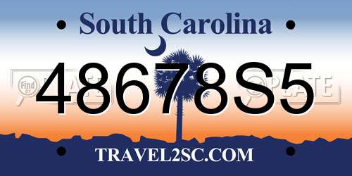 48678S5 South Carolina License Plate