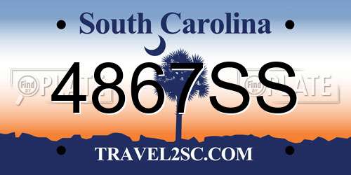 4867SS South Carolina License Plate