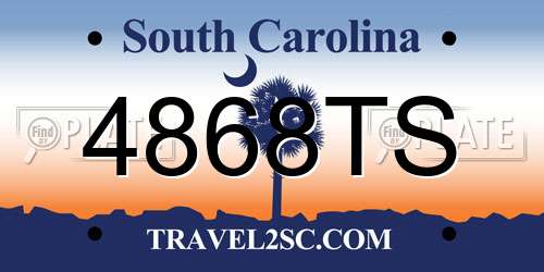 4868TS South Carolina License Plate