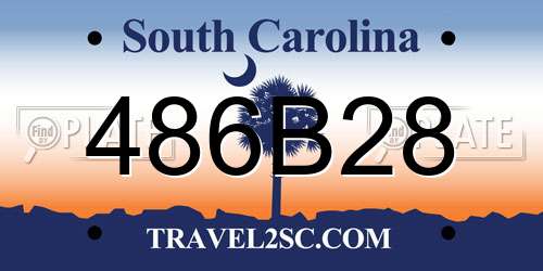 486B28 South Carolina License Plate