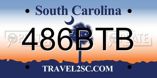 486BTB South Carolina License Plate
