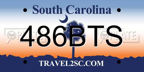 486BTS South Carolina License Plate