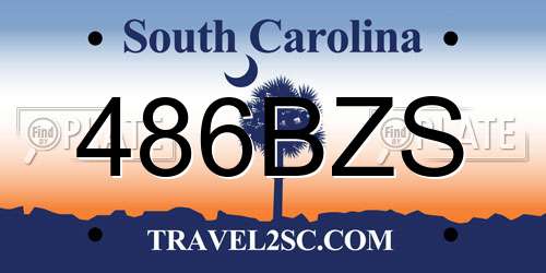 486BZS South Carolina License Plate