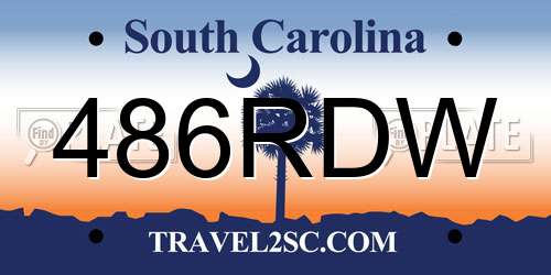 486RDW South Carolina License Plate