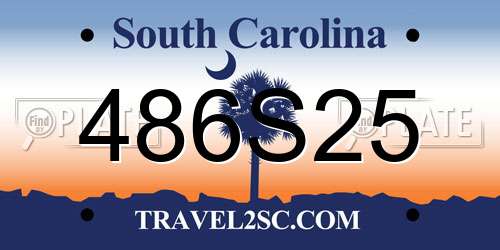 486S25 South Carolina License Plate