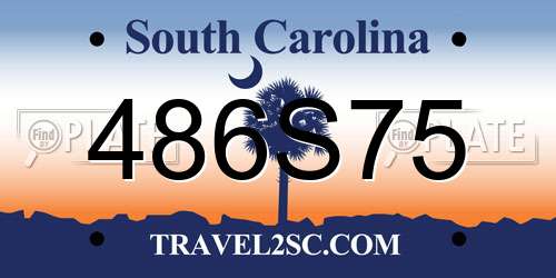 486S75 South Carolina License Plate