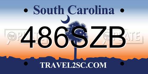 486SZB South Carolina License Plate