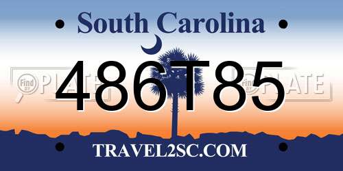 486T85 South Carolina License Plate